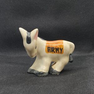 vintage 50's donkey figurine ceramic army adorable military collectors